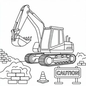 kleurplaat graafmachine zonder recklame