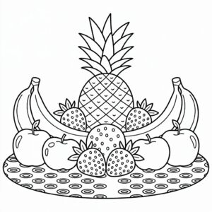 kleurplaat groente en fruit