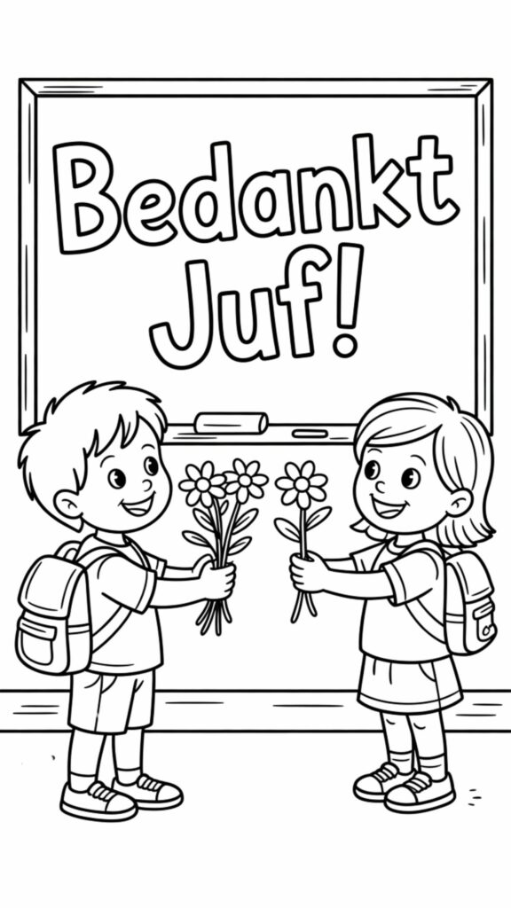 kleurplaat juf bedankt