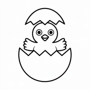 kleurplaat kuiken in ei