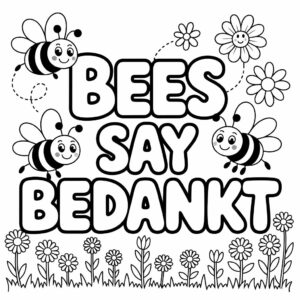 kleurplaat met bedankt