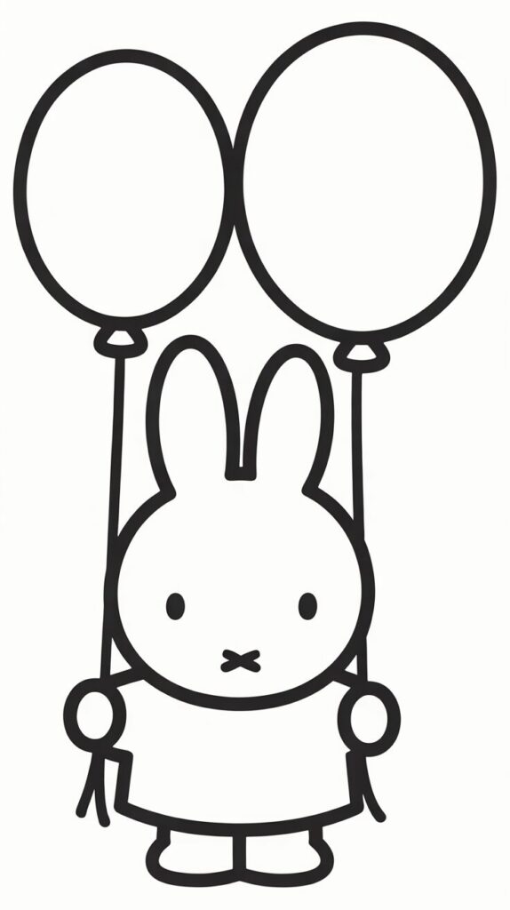 kleurplaat nijntje ballon