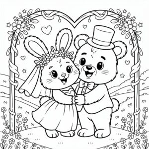 kleurplaat opa en oma trouwen