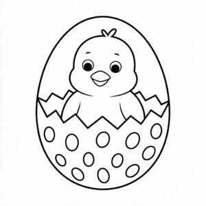 kleurplaat pasen kuiken