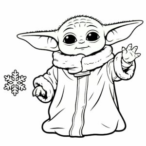 kleurplaat star wars baby yoda