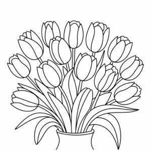 kleurplaat tulpen printen