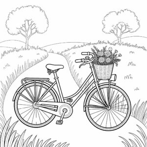 kleurplaat van een fiets