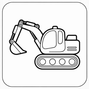 kleurplaat van een graafmachine