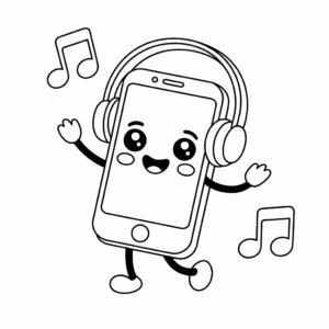 kleurplaat van een telefoon