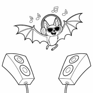 kleurplaat van vleermuis