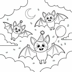 kleurplaat vleermuis schattig