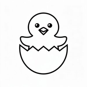 kuiken uit ei kleurplaat