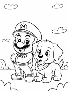 mario bros coloring sheets