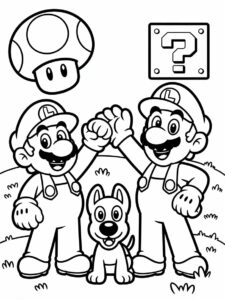 mario brothers color sheets