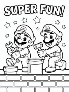 mario brothers printable coloring sheets