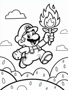 mario coloring sheets free