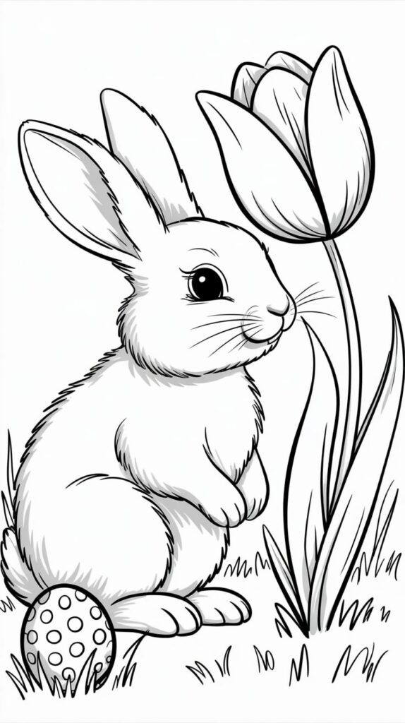 coelhinha da páscoa fofinha para colorir