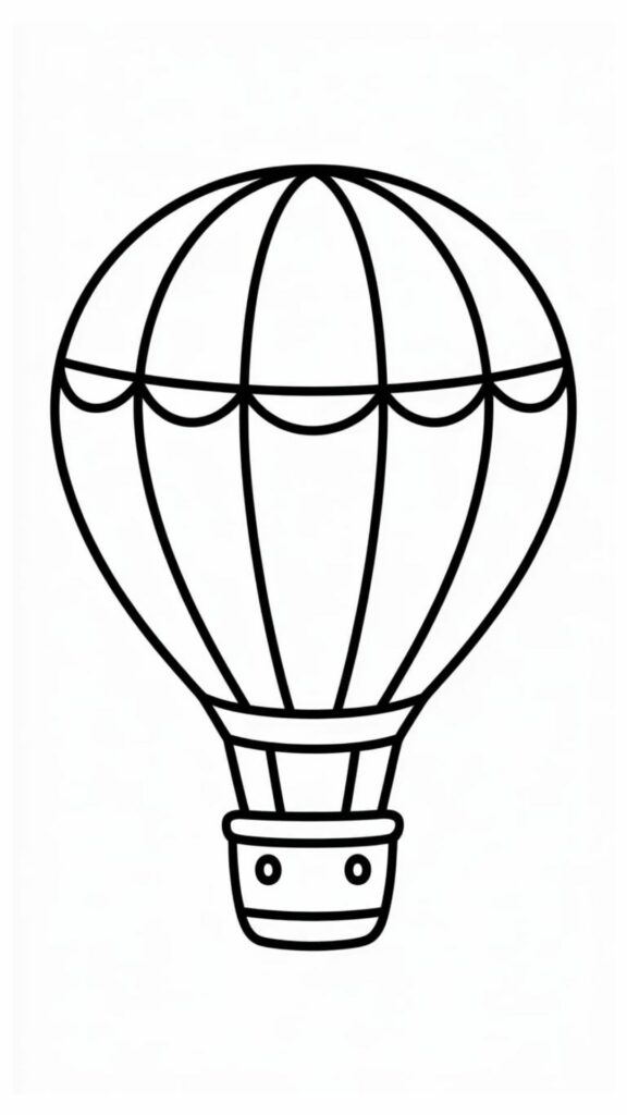 kleurplaat van luchtballon