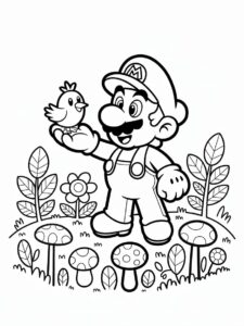 printable mario coloring sheet