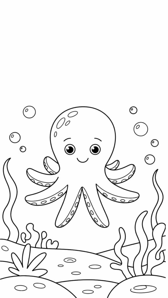 schattige octopus tekenen