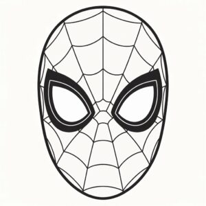 spiderman masker kleurplaat