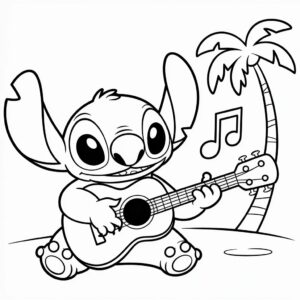 stitch and angel coloring book