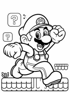 super mario coloring sheet