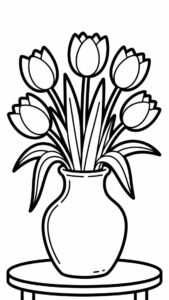 disegno di un tulipano da colorare