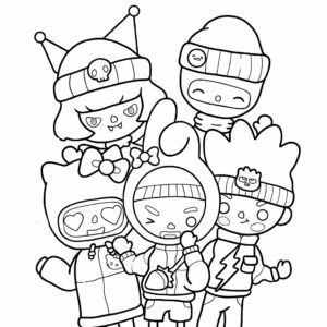 toca boca poppetjes kleurplaat