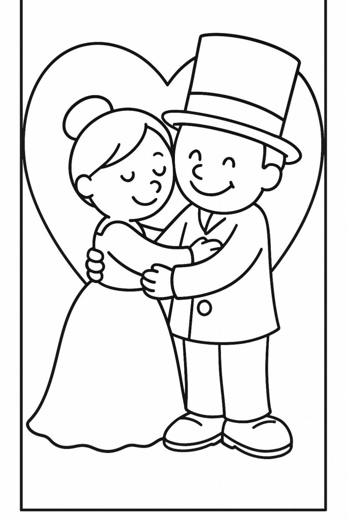 trouwdag kleurplaat trouwen