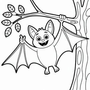 vleermuis kleurplaat