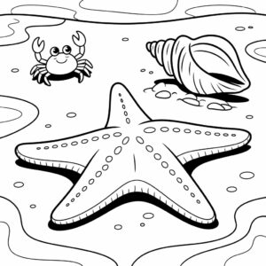 zeester kleurplaat met kleur