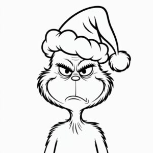 Boze Grinch gezicht kleurplaat