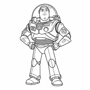 Buzz Lightyear in actie kleurplaat PDF