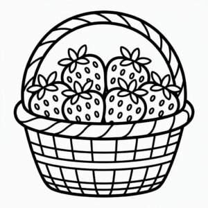 Cesto di fragole gratis da colorare