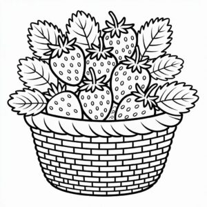 Disegno Cesto di fragole da scaricare e stampare