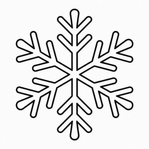 Downloadbare kleurplaat van een simpele sneeuwvlok