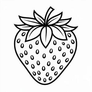 Fragola semplice pagina da colorare gratuita