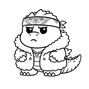 Gratis Download_ Süßer Godzilla zum Ausmalen für Kinder