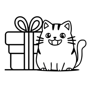 Página para colorear gratis – colorea un regalo lindo