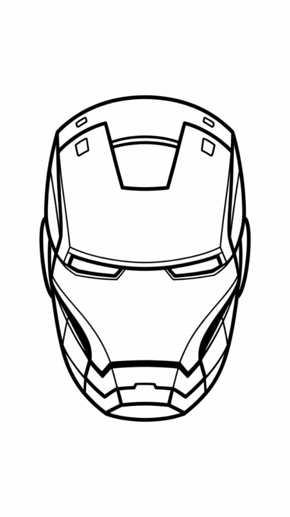 Iron Man Masker Kleurplaat-vectors