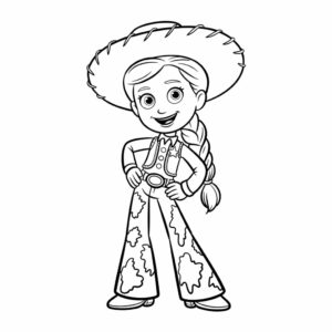 Jessie met haar rode hoed kleurplaat om te printen