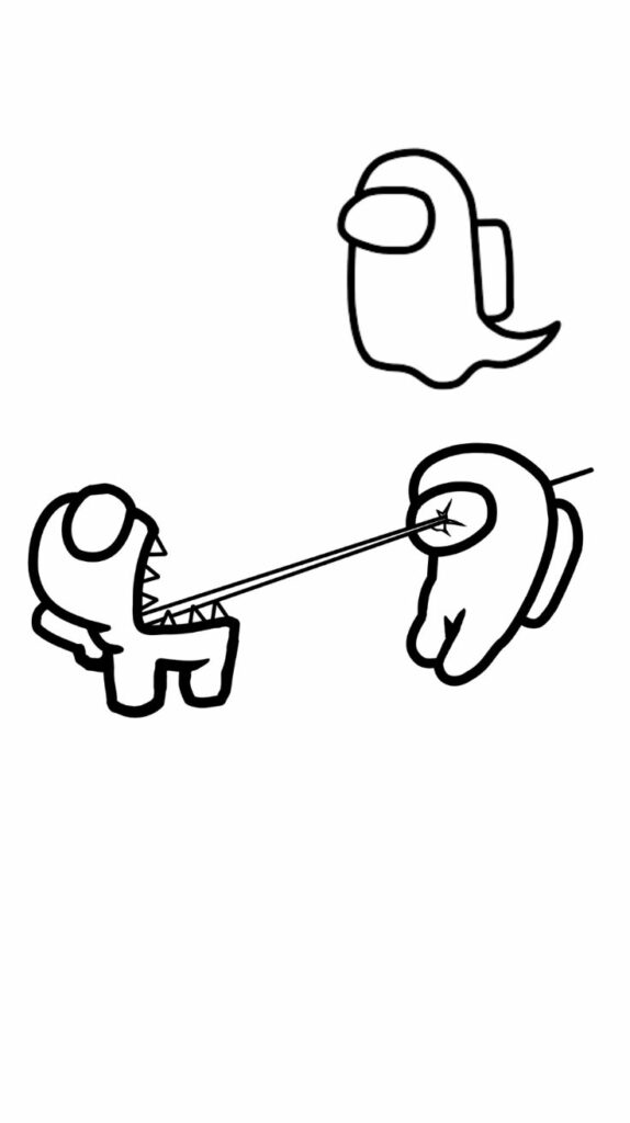 Kleurplaat Among Us Spook