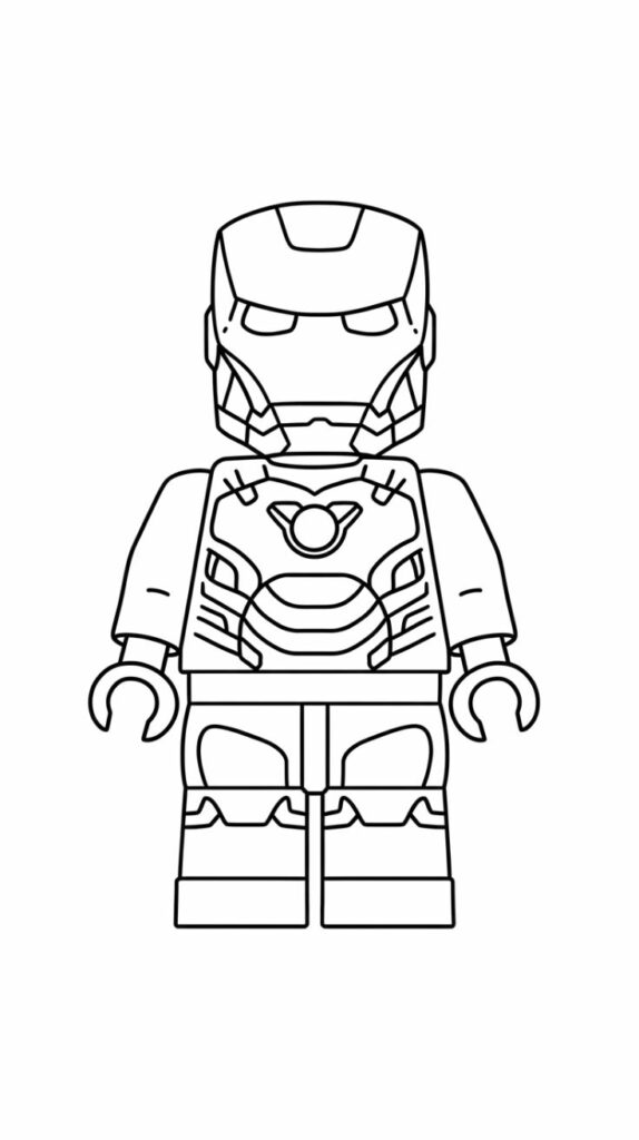 Kleurplaat Iron Man lego