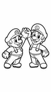 immagini di super mario e luigi da colorare