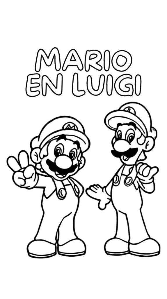Kleurplaten Mario en Luigi Brothership