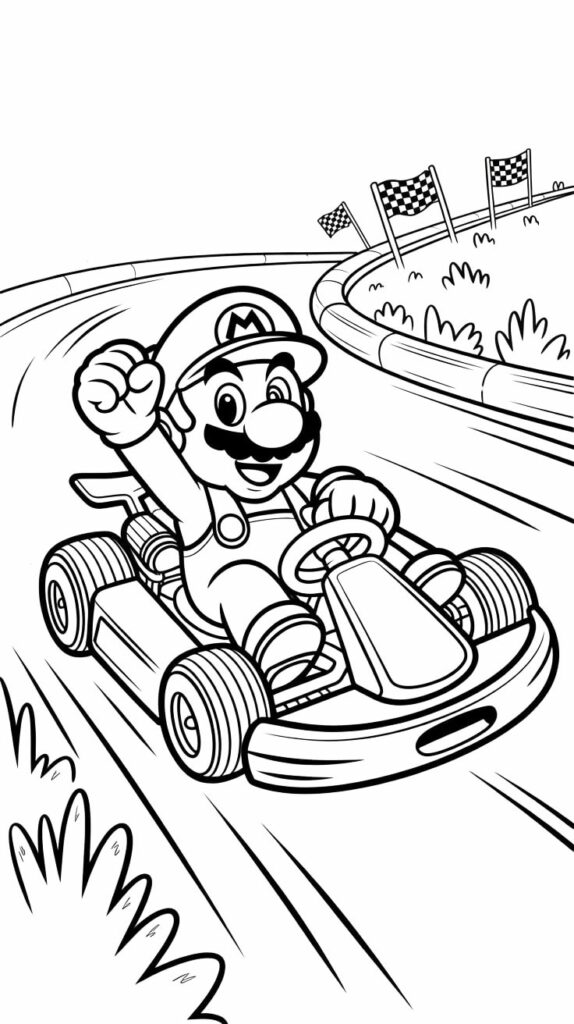 Mario Kart värityssivu – helppo