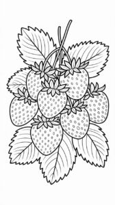 Mazzo di fragole carine da scaricare in PDF