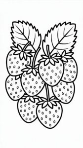 Mazzo di fragole carine gratis da colorare