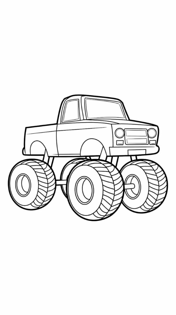 Monstertruck kleurplaat voor alle leeftijden